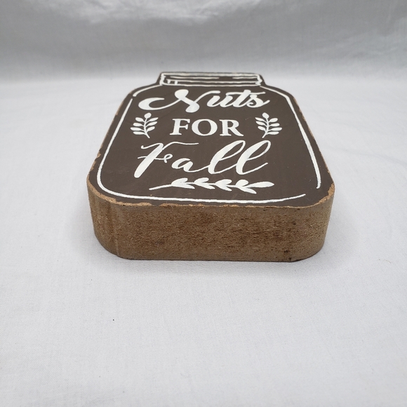 Wood Autumn Fall Decor Mason Jar "Nuts For Fall" - Picture 4 of 5